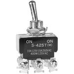 Switch Toggle ON None (ON) DPDT Round Lever Screw Lug 15A 250VAC Panel Mount with Threads