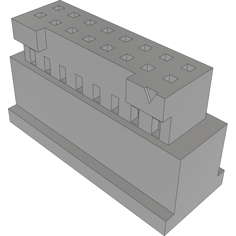 Samtec-ISD2-08-D Einzeladersteckverbinder, Gehäuse Conn Housing RCP 16 POS 2mm Crimp ST Cable Mount Black Tube