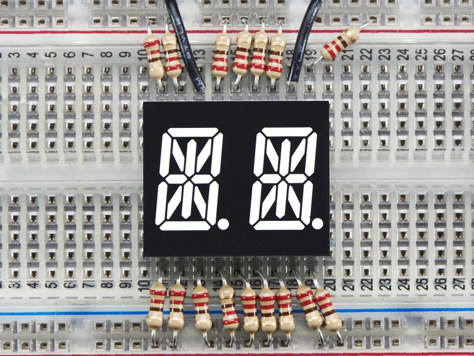 Adafruit Industries-2153 LED Displays Segmented Display Segmented Panel 14LED White CC 18-Pin DIP Module