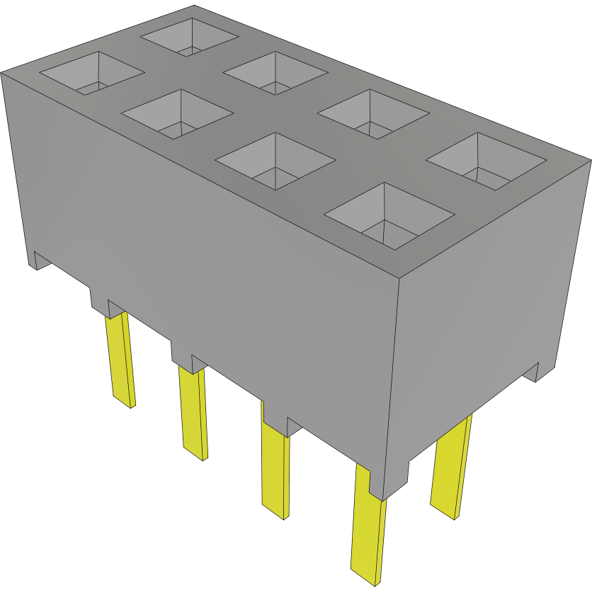 Samtec-SMM-104-01-SM-D Connector Headers and PCB Receptacles Conn Socket Strip SKT 8 POS 2mm Solder ST Top Entry Thru-Hole TIGER EYE™ Layer