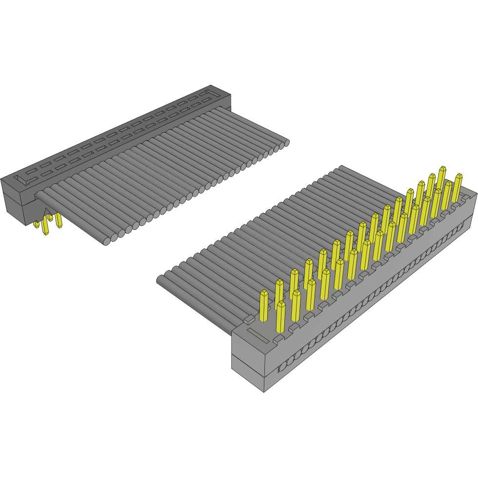 Samtec-TCMD-15-D-02.02-01-R Flachband Kabelbaugruppen Cable Assembly 0.051m 28AWG 1mm 30 to 30 POS IDC Connector to IDC Connector M-M TIGER EYE™ Clamshell