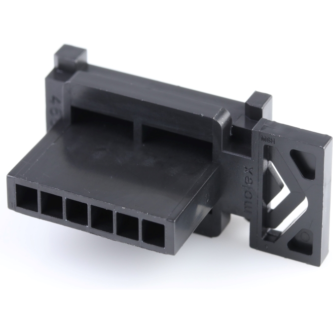 Molex-46625-0600 Einzeladersteckverbinder, Gehäuse Conn Housing PL 6 POS 3mm Crimp ST Panel Mount Black Micro-Fit 3.0 BMI™ Bag