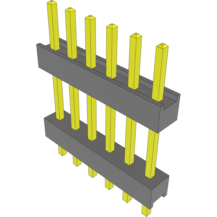 Samtec-DW-06-09-F-S-450 Connector Headers and PCB Receptacles Conn Board Stacker HDR 6 POS 2.54mm Solder ST Top Entry Thru-Hole Bulk