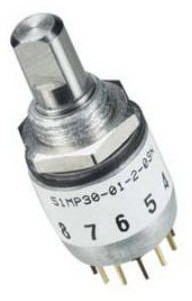 Grayhill-51MBP30-01-1-04S Drehschalter Switch Rotary SP4T 4 Flatted Shaft PC Pins 0.2A 220VAC 28VDC