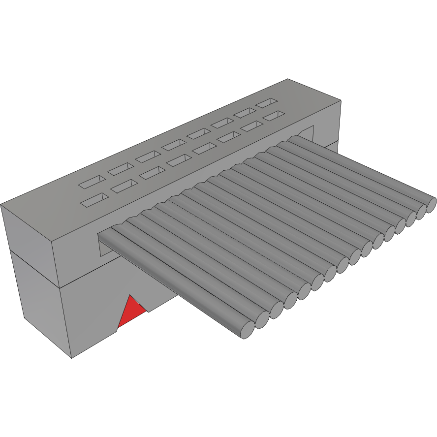 Samtec-FFSD-08-S-90.00-01-N Flachband Kabelbaugruppen Cable Assembly 2.286m 30AWG 1.27mm 16 POS IDC Connector F TIGER EYE™ Bulk