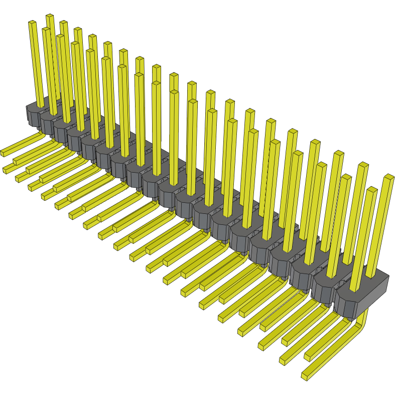 Samtec-MTSW-119-10-G-D-440-RA Steckverbinderleisten und Leiterplattenbuchsen Conn Unshrouded Header HDR 38 POS 2.54mm Solder RA Side Entry Thru-Hole Bulk