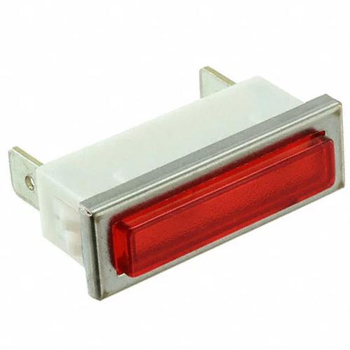 Visual Communications-2390QD1-28V Panel Mount Indicators Panel Mount Indicator Rectangle 1.28"x0.40" INC 28 VAC/VDC Tab Red