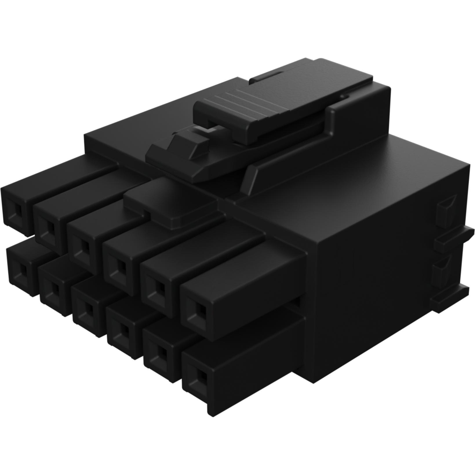 Molex-1722583112 Einzeladersteckverbinder, Gehäuse Conn Housing RCP 12 POS 3.5mm Crimp ST Cable Mount Black Bag