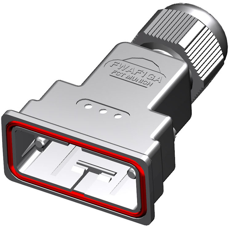 Molex-173110-0146 Adaptadores de manguitos ajustables Hood 180° 1 Shell Size Nickel Acrylonitrile Butadiene Styrene/Polycarbonate Screw Lock FCT Products