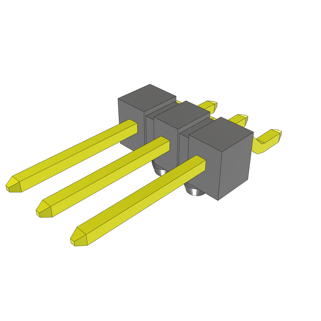 Samtec-TSM-103-02-S-SH-A Cabezales del conector y receptáculos PCB Conn Unshrouded Header HDR 3 POS 2.54mm Solder RA Side Entry SMD Tube