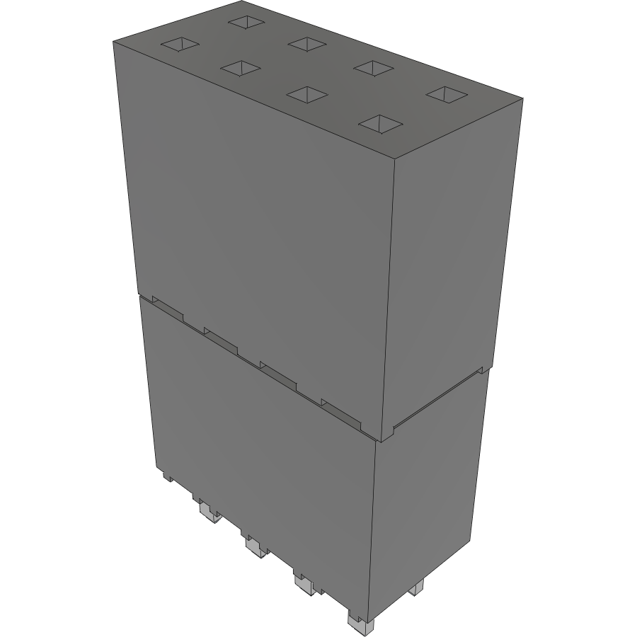 Samtec-ESW-104-58-S-D Steckverbinderleisten und Leiterplattenbuchsen Conn Elevated Socket SKT 8 POS 2.54mm Solder ST Top Entry Thru-Hole Bulk