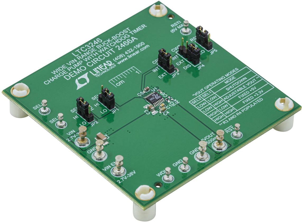Analog Devices-DC2466A Power Management Development Boards and Kits LTC3246 Demo Board, Wide VIN Range Buck-Boost Charge Pump with Watchdog Timer