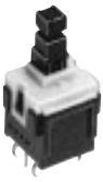 Panasonic-ESB-30B102 Bouton commutateur poussoir Switch Push Button N.O./N.C. DPDT Square Plunger 0.2A 14VDC Thru-Hole PC Pins Tray