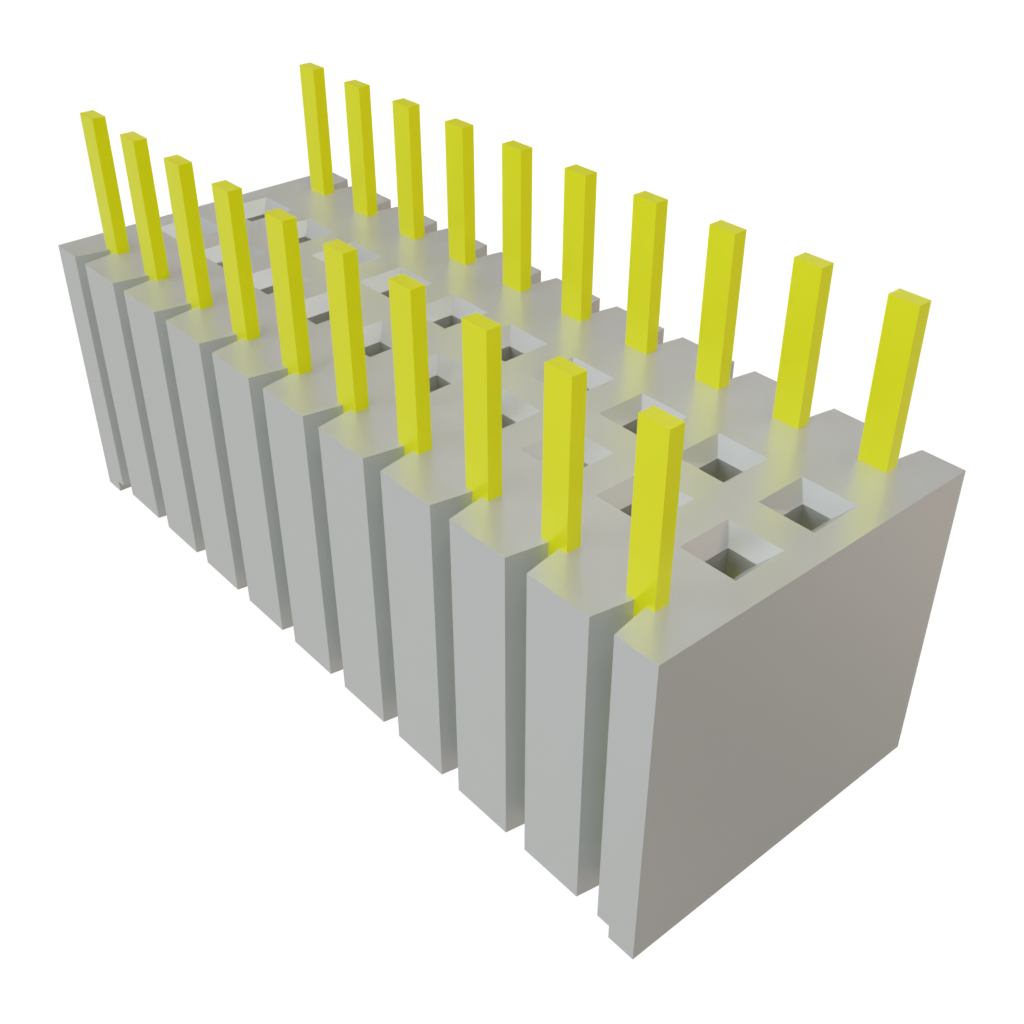 Samtec-BSW-110-04-T-D Cabezales del conector y receptáculos PCB Conn Bottom Mount Socket Strip SKT 20 POS 2.54mm Solder ST Bottom Entry Thru-Hole Bulk