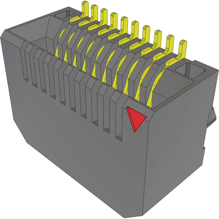 Samtec-MECT-110-01-SM-D-RA1 Telecomunicaciones y teléfono del conector Conn Transceiver F 20 POS 0.8mm Solder RA SMD 20 Terminal 1 Port Tube
