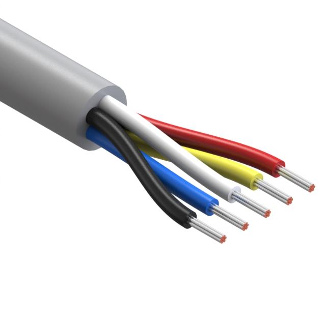 Tensility International-30-01285 Câble multiconducteur Multi-Conductor Cable Polyvinyl Chloride 5Conductors 26AWG 5.1mm 300V Gray Polyvinyl Chloride