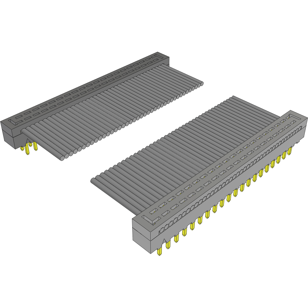 Samtec-TCMD-20-D-05.00-01 Flachband Kabelbaugruppen Cable Assembly 0.127m 28AWG 1mm 40 to 40 POS IDC Connector to IDC Connector M-M TIGER EYE™ Clamshell
