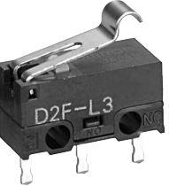 Omron-D2FN2104M Switch Snap Action Switch Snap Action N.O./N.C. SPDT Simulated Roller Lever 0.1A 30VDC 0.78N Screw Mount Solder