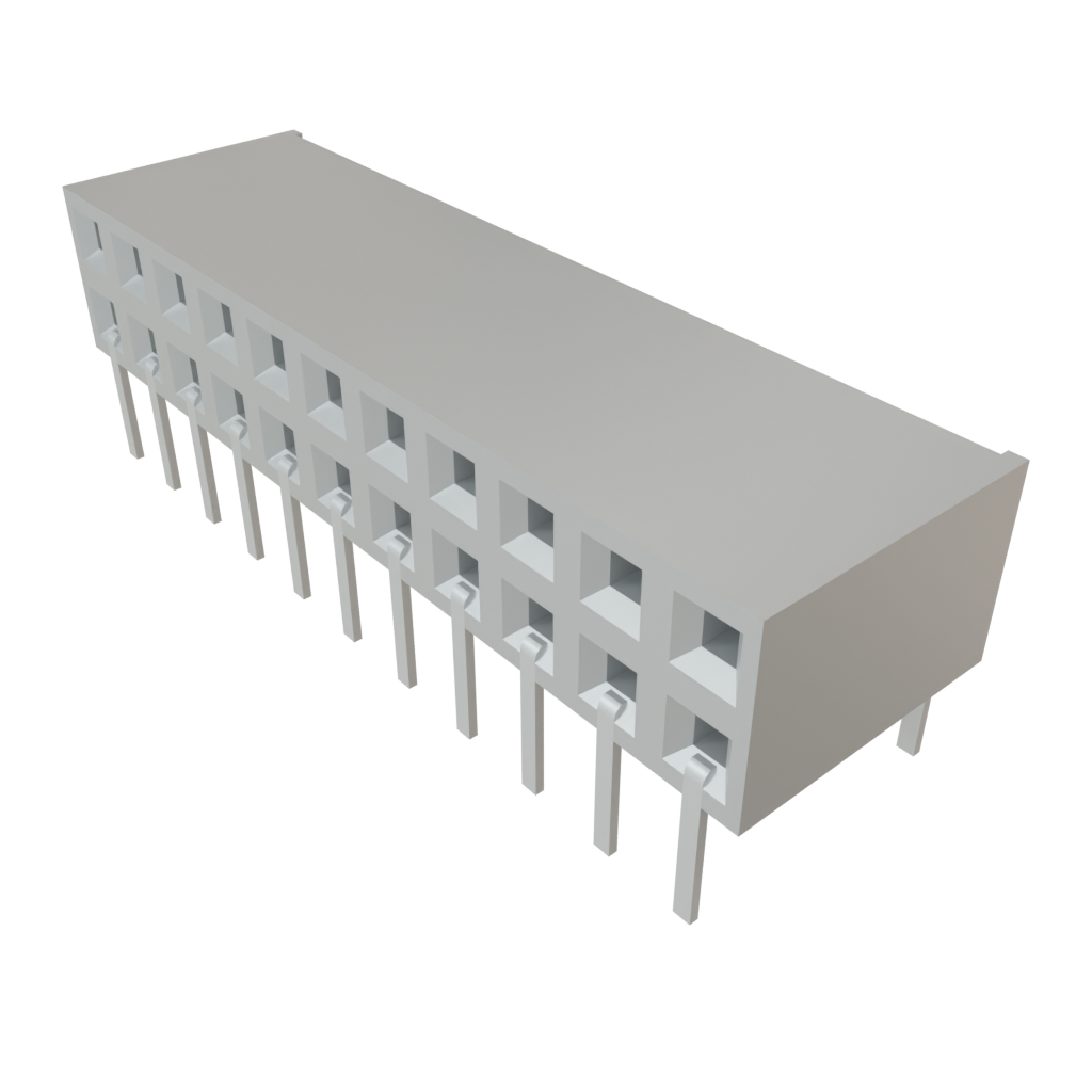 Samtec-BCS-111-L-D-HE 连接器插头及 PCB 插座 Conn Socket Strip SKT 22 POS 2.54mm Solder RA Side Entry Thru-Hole TIGER CLAW™ Tube