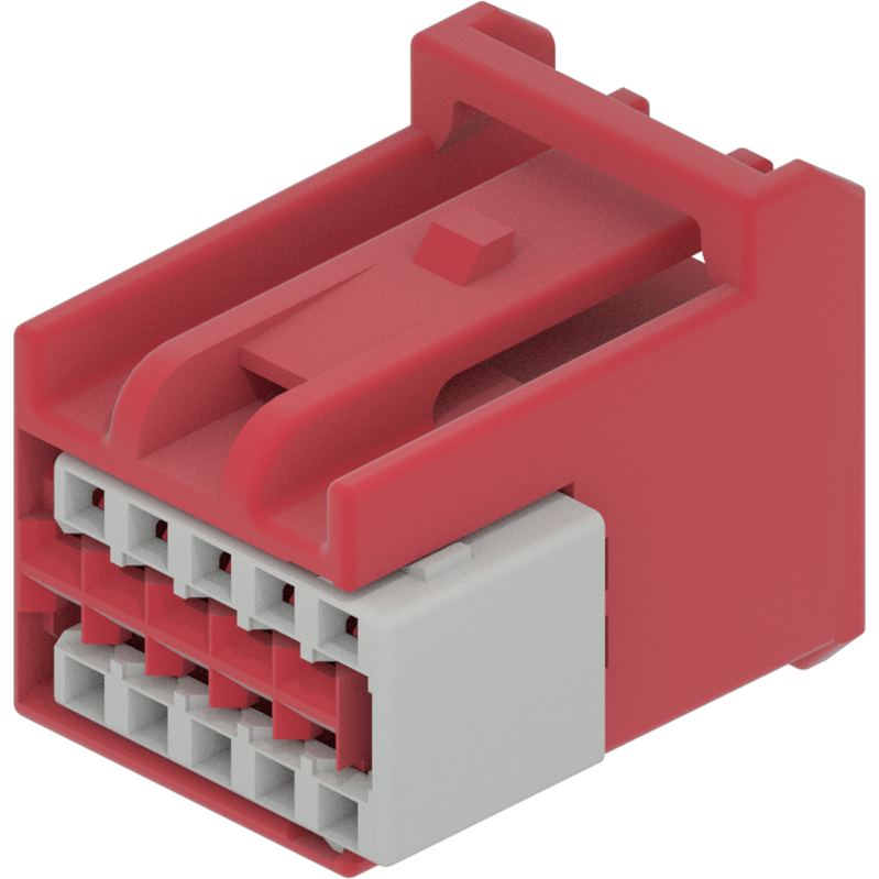 Delphi-33190053 Einzeladersteckverbinder, Gehäuse Conn Housing F 10 POS 2.54mm Crimp ST Cable Mount Red