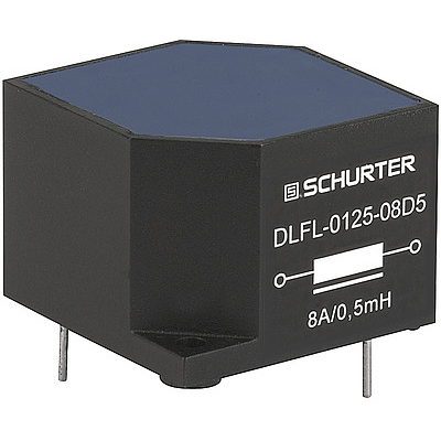 SCHURTER-DLFL-0147-12D5 Inductor de plomo Linear/Saturating Choke Wirewound 500uH 12A 38mOhm DCR RDL Box