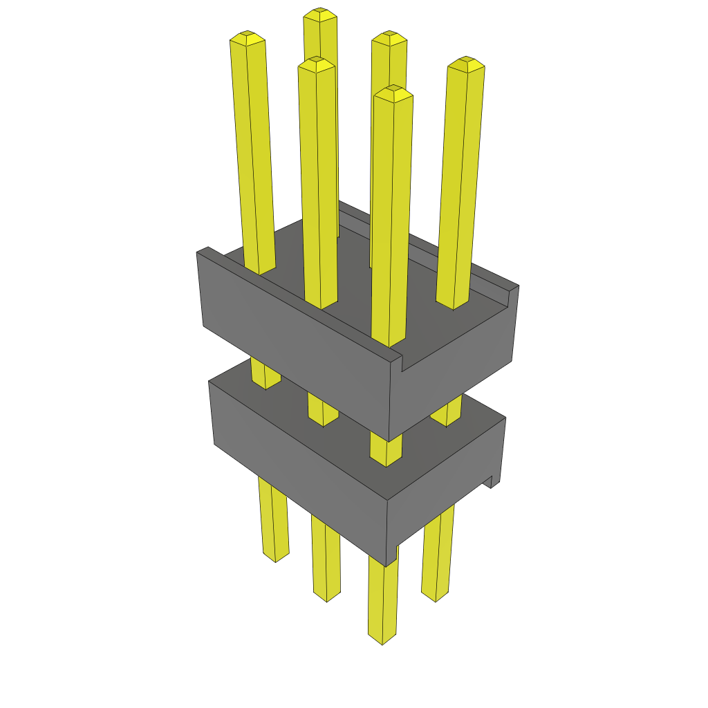 Samtec-ZW-03-09-T-D-280-200 Steckverbinderleisten und Leiterplattenbuchsen Conn Board Stacker HDR 6 POS 2.54mm Solder ST Top Entry Thru-Hole Bulk