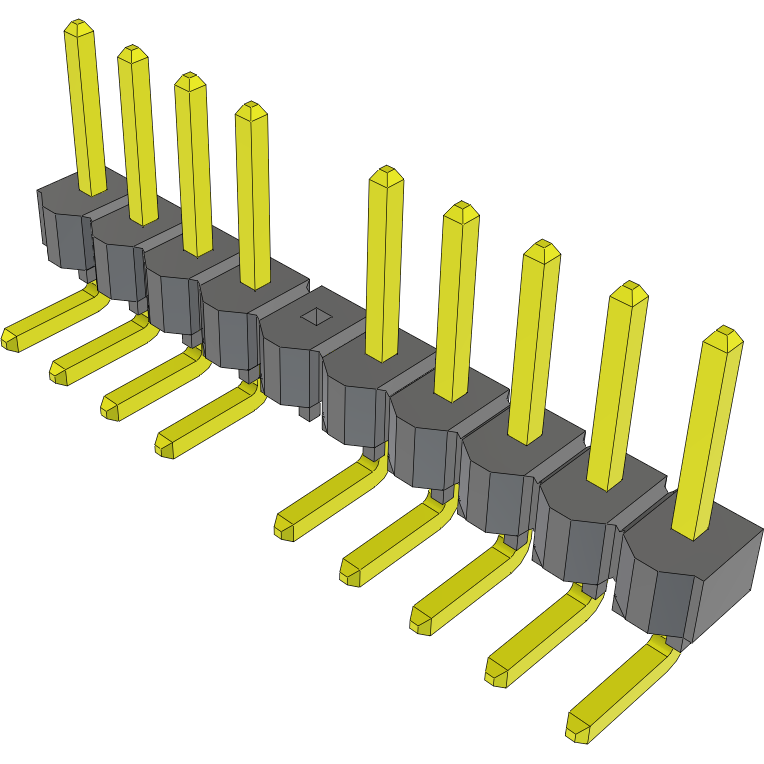 Samtec-TSW-110-08-S-S-RA-006 Steckverbinderleisten und Leiterplattenbuchsen Conn Unshrouded Header HDR 10 POS 2.54mm Solder RA Side Entry Thru-Hole Bulk