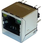 Modular Jack High Performance Input Output Connectors 8P8C Vertical CAT6 Shield With LEDs