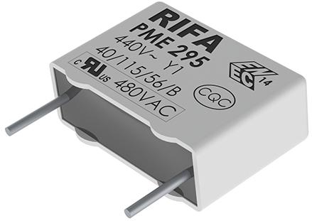 KEMET Corporation-P295BE471M440C Kondensator, Kunststofffilm Cap Film Suppression Y1 470pF 440VAC/480VAC Paper 20%( 18 X 5.5 X 12.5mm) Radial 15mm 115°C Bag