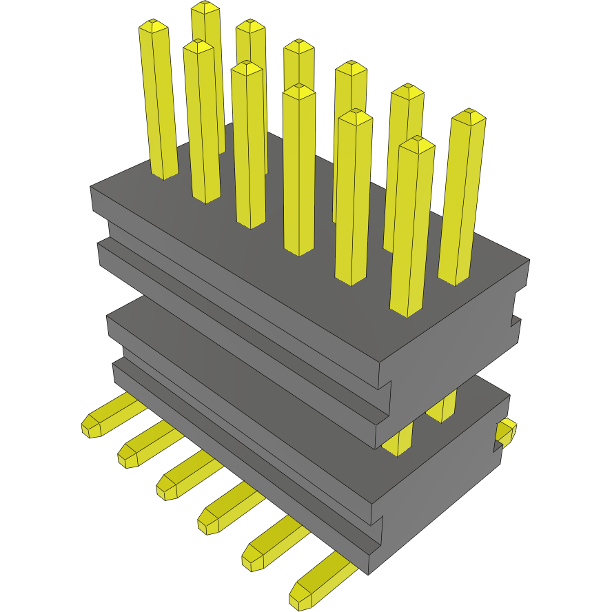 Samtec-MW-06-03-G-D-170-100 Cabezales del conector y receptáculos PCB Conn Board Stacker HDR 12 POS 1mm Solder ST Top Entry SMD FLEX STACK Tube