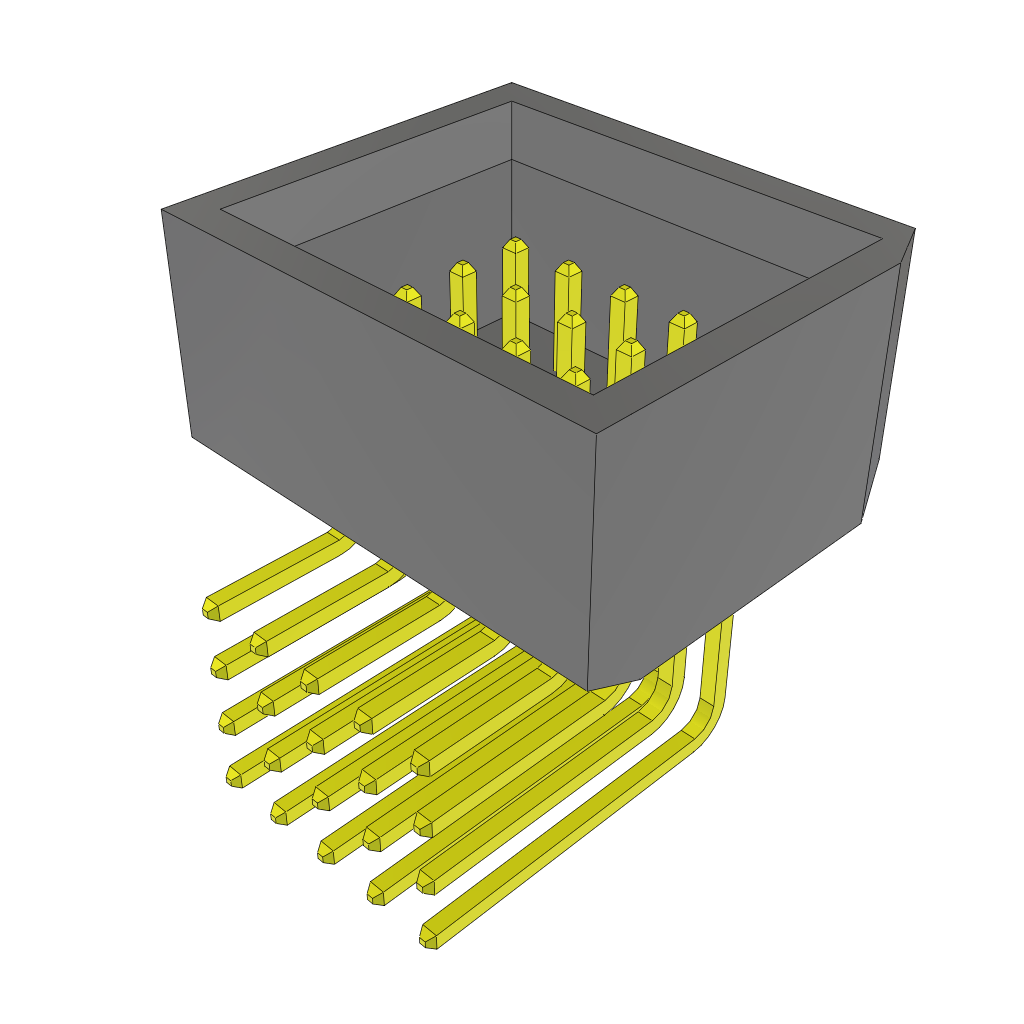 Samtec-TMMS-105-01-F-Q-RA-FS Steckverbinderleisten und Leiterplattenbuchsen Conn Shrouded Header (4 Sides) HDR 20 POS 2mm Solder RA Thru-Hole Tube