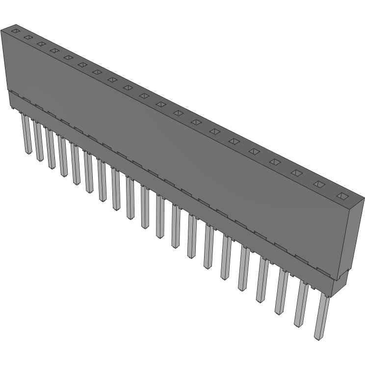 Samtec-ESQ-120-13-L-S Piastre connettori e prese PCB Conn Elevated Socket SKT 20 POS 2.54mm Solder ST Top Entry Thru-Hole Tube