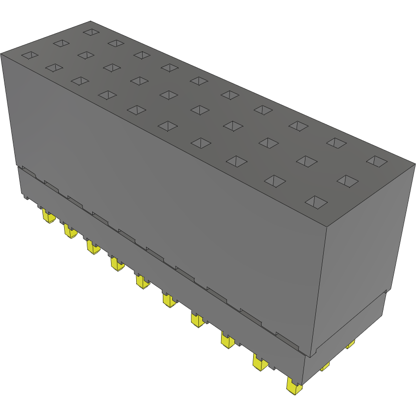 Samtec-ESQ-110-12-G-T Steckverbinderleisten und Leiterplattenbuchsen Conn Elevated Socket SKT 30 POS 2.54mm Solder ST Top Entry Thru-Hole Tube