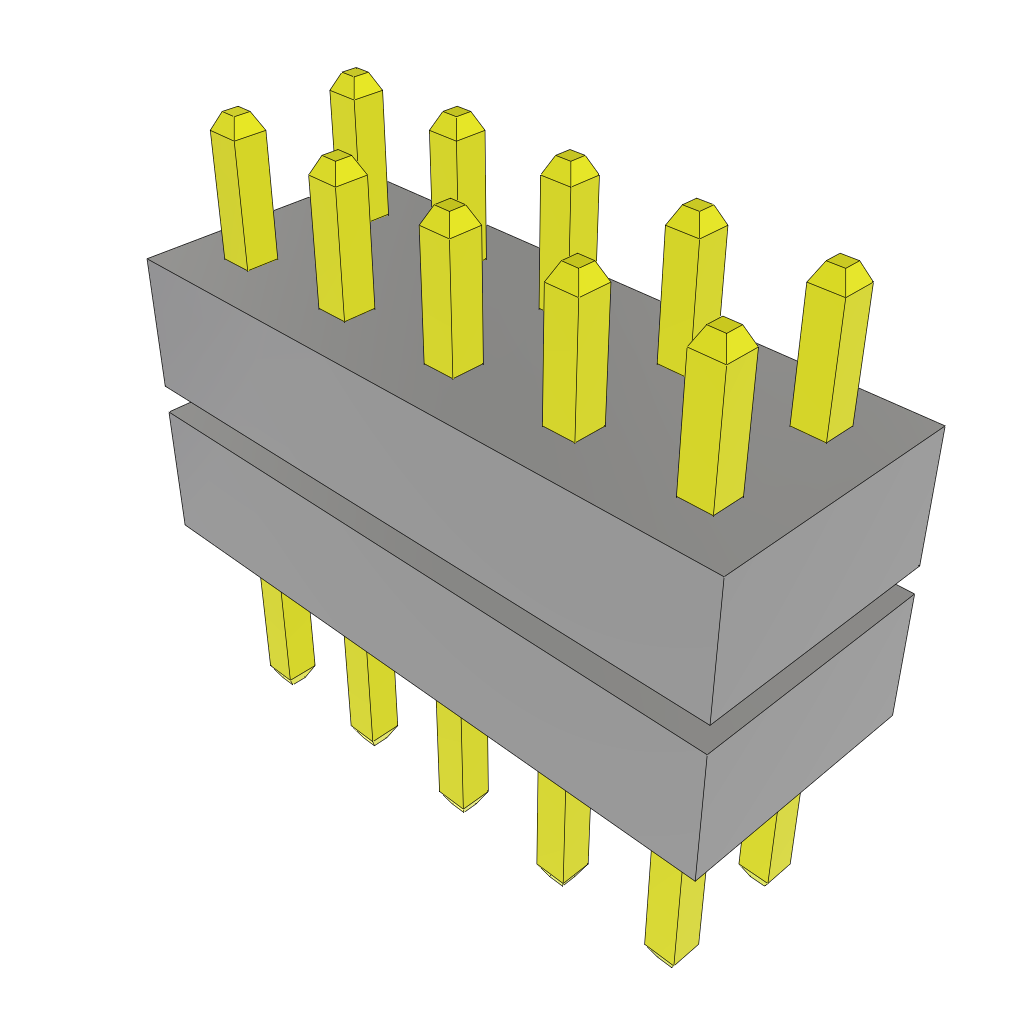 Samtec-TW-05-02-G-D-175-120 Steckverbinderleisten und Leiterplattenbuchsen Conn Board Stacker HDR 10 POS 2mm Solder ST Top Entry Thru-Hole Bulk