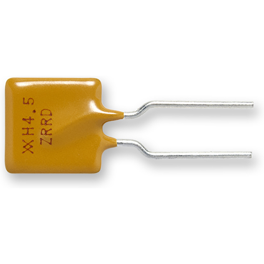 Littelfuse-RHEF450 Fusible reprogramable PTC PTC Resettable Fuse 4.5A(hold) 7.8A(trip) 16VDC 100A 3.6W 3s 0.022Ohm Radial 10.4 X 3 X 15.6mm Bag