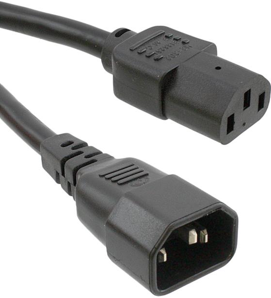 CnC Tech, LLC-800-1600-2-SJT0-BL-00150 Cable Assembly AC Power Cable Assembly 1.5m C14 to C13 3 to 3 POS F-M 16AWG