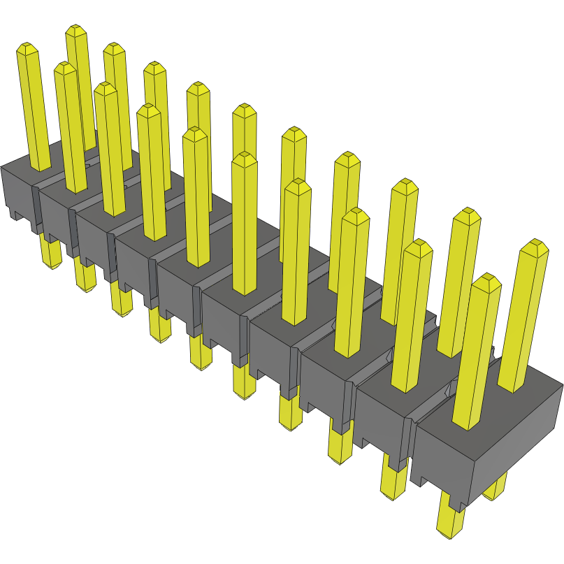 Samtec-TSW-110-23-T-D Cabezales del conector y receptáculos PCB Conn Unshrouded Header HDR 20 POS 2.54mm Solder ST Top Entry Thru-Hole