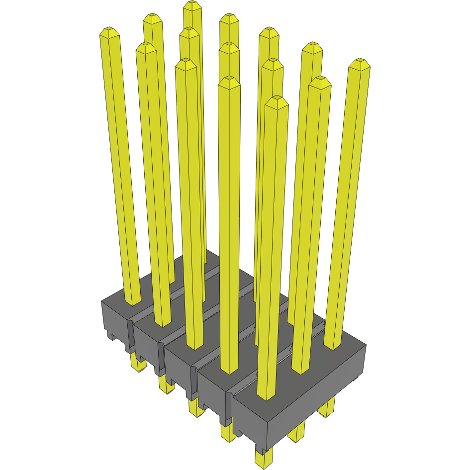 Samtec-TSW-105-17-L-T Cabezales del conector y receptáculos PCB Conn Unshrouded Header HDR 15 POS 2.54mm Solder ST Top Entry Thru-Hole Bulk