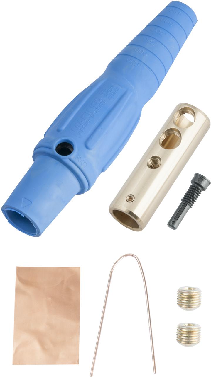 Marinco-CLS40FB-D Steckverbinder CLS Series Inline Single Pin Connector (400A / 600V) 2/0 - 4/0 AWG Female - Blue (D)