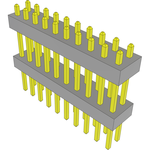 Conn Board Stacker HDR 20 POS 2mm Solder ST Top Entry Thru-Hole Bulk