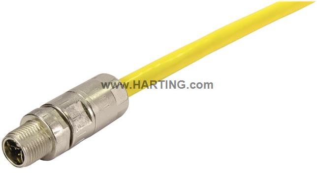HARTING-21330101850070 null Cable Assembly Circular 7m 26AWG M12 Circular to M12 Circular 8 to 8 Straight to Straight