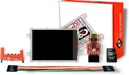 4D Systems-SK-32PTU Kits et outils de développement Starter Kit for uLCD-32PTU with Industrial uSD-4GB and 4D-UPA