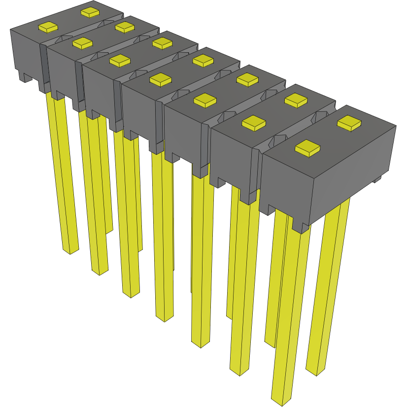 Samtec-MTSW-107-08-S-D-008 Steckverbinderleisten und Leiterplattenbuchsen Conn Unshrouded Header HDR 14 POS 2.54mm Solder ST Top Entry Thru-Hole Bulk
