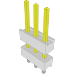 Conn Board Stacker HDR 3 POS 2.54mm Solder ST Top Entry Thru-Hole Bulk