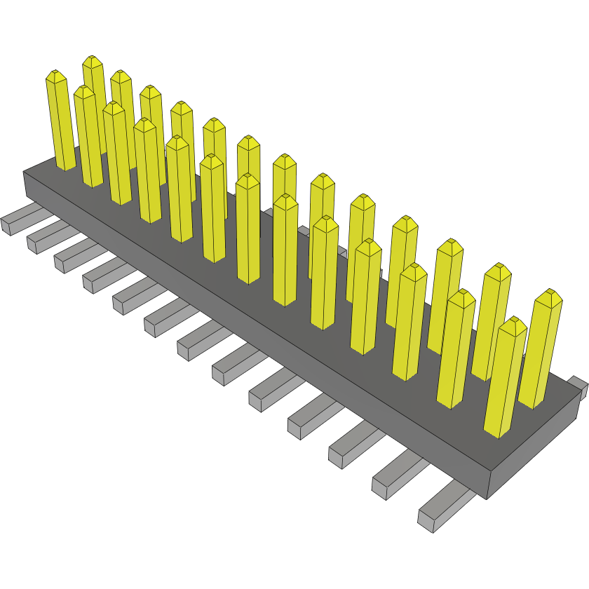 Samtec-FTS-113-01-F-DV Embases de raccordement et réceptacles PCB Conn Unshrouded Header HDR 26 POS 1.27mm Solder ST Top Entry SMD Tube