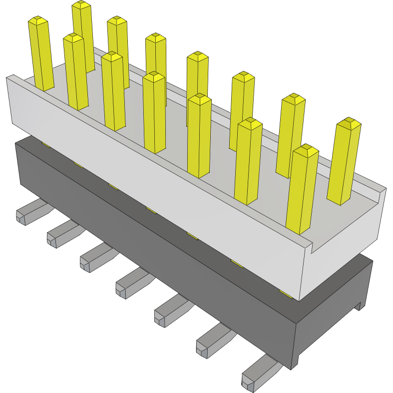 Samtec-HW-07-17-L-D-295-SM-A Steckverbinderleisten und Leiterplattenbuchsen Conn Board Stacker HDR 14 POS 2.54mm Solder ST Top Entry SMD Tube