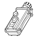 Two Button Single Speed Pendant, Mechanically Interlocked, 1 NO Contact Each