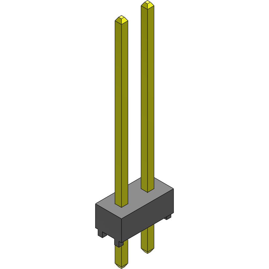 Samtec-TSW-101-17-L-D Steckverbinderleisten und Leiterplattenbuchsen Conn Unshrouded Header HDR 2 POS Solder ST Top Entry Thru-Hole Bulk