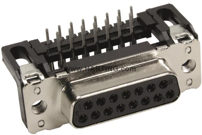 HARTING-09662136601 Steckverbinder, D-Sub Conn D-Sub F 15 POS 1.37mm Solder RA Thru-Hole 15 Terminal 1 Port