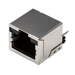 Same Sky (formerly CUI Devices)-CRJ061-L1-TH Connector Telephone and Telecom 8P8C, Single Port, Vertical, Shielded, LED, Through Hole, RJ45 Modular Connector